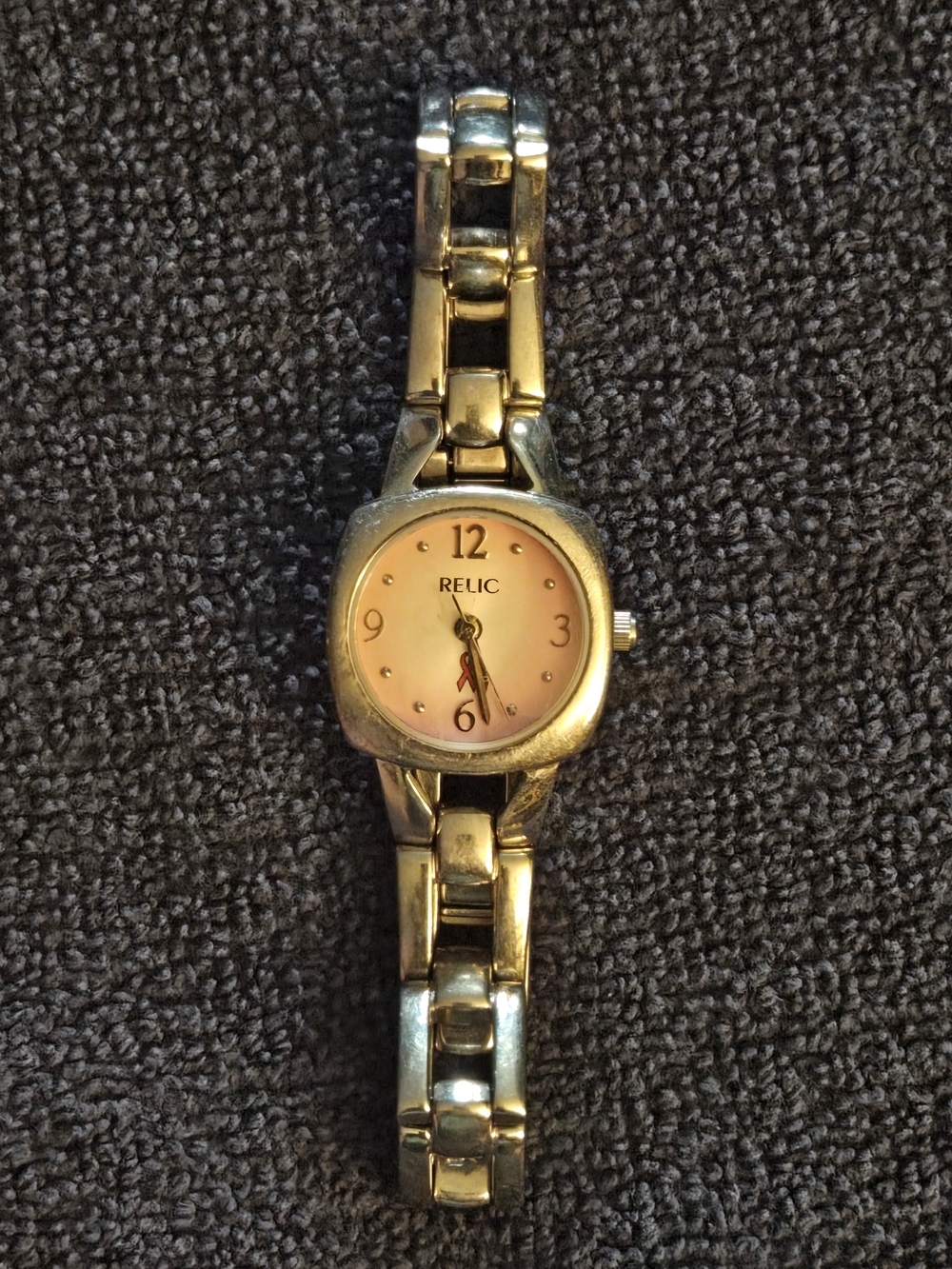 Relic Gold-Tone Bracelet Watch with Pink Dial